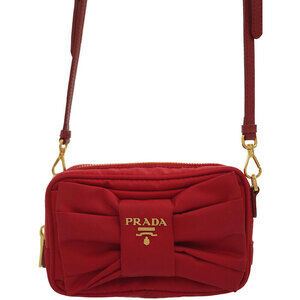 Prada Tessuto Bow Crossbody Bag fuchsia Red